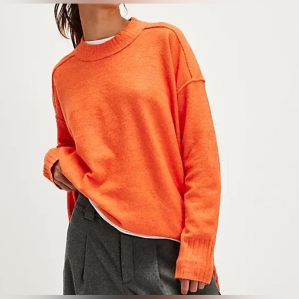 Free People Phoebe Pullover Sweater – Orange – Size XS